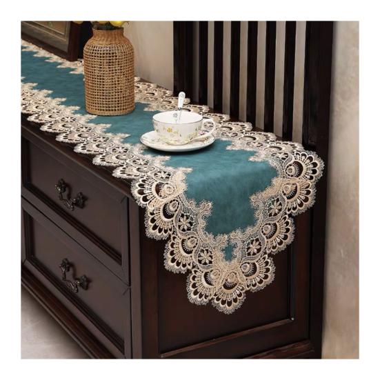 Lace Table Runner, Vintage Lace Dining Table Runner, Non Slip Coffee Table Runners, Waterproof Oil-Proof Table Runner with Exquisite Lace for Dining