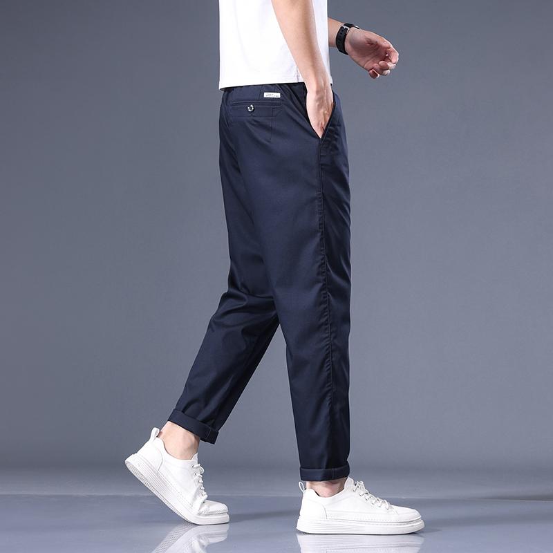 Mens Pants Cotton Casual Stretch Male Trousers Man Long Straight High Quality 4 Colors Plus Size Pant Suit 42 44 46 CY6236