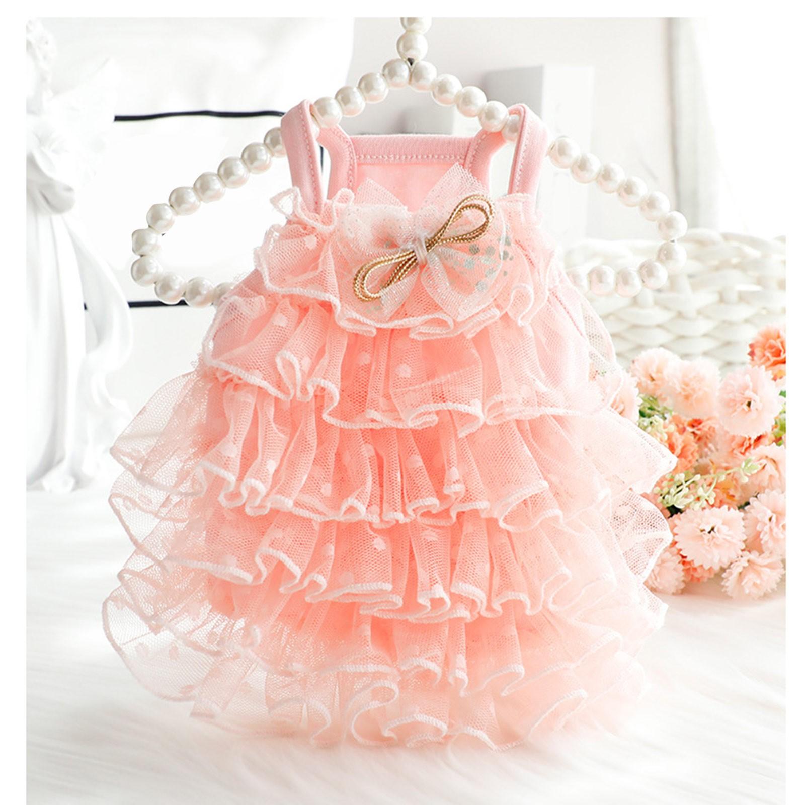 

Одежда для домашних животных, платья для собак, одежда для вечеринок для домашних животных, одежда для маленьких кошек и собак XS розовый