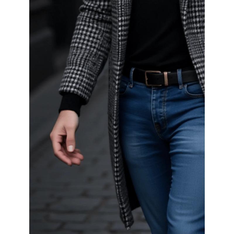 Ankunft Herren Outdoor Verdickt Warm Trenchcoat Hahnentritt Herbst Winter Winddicht mit Innenfutter Übermantel Trenchcoat