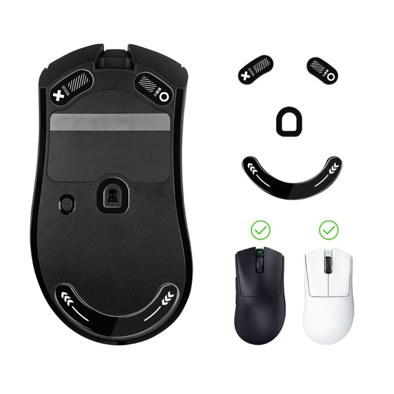 Tempered Glass Mouse Feet For DeathAdder Mouse Skates High Wear Resistance Smooth Glides Durability Use