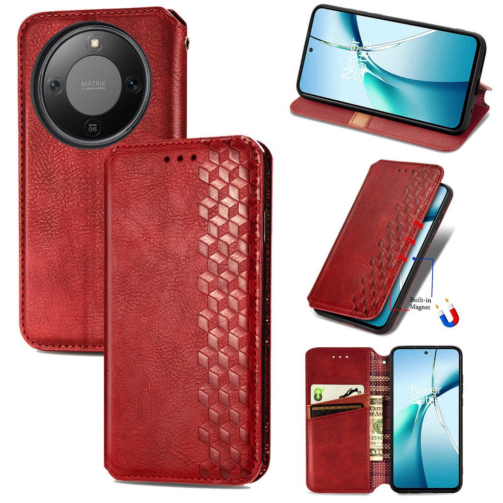 For Honor Magic8 Lite 5G/X9d 5G/X70 5G Case Rhombus Imprint PU Leather Wallet Phone Cover
