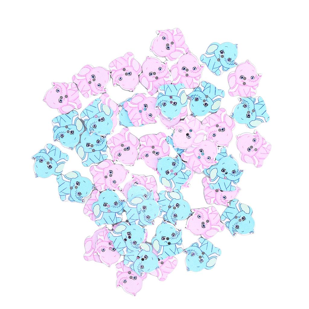 150Pcs Wooden Buttons Cartoon Elephant Two Colors High Durable Light Weight Easy Storage Widely