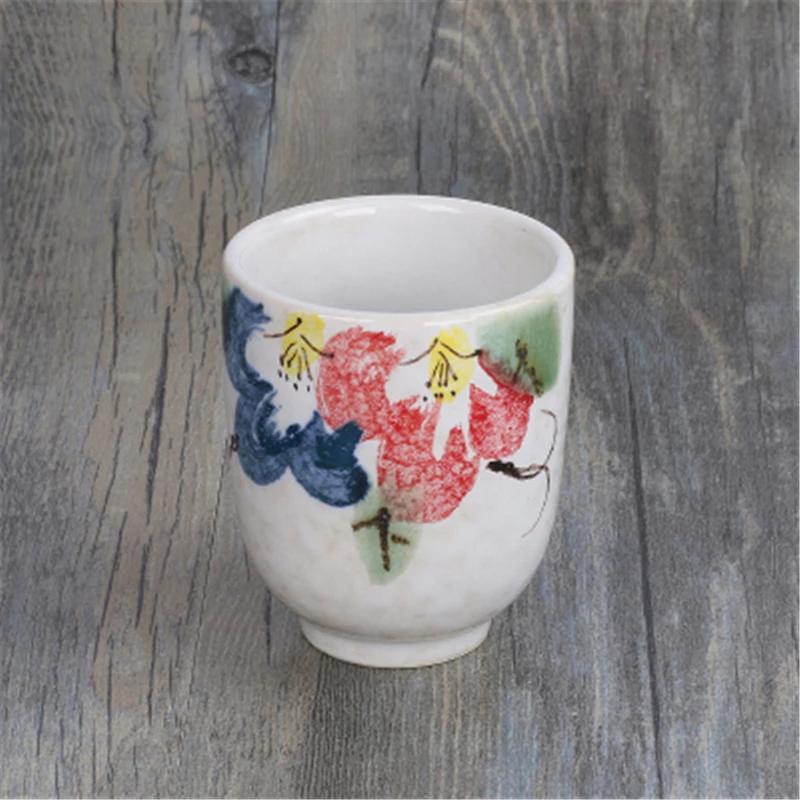 Japanese Tea Water Mug Handy Cup Hand-painted Ceramic Cherry Blossom Cups Creative Rough Ceramic Tea Cups  Coffee Cup
