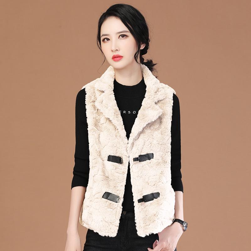 Xiao Xiangfeng Anzug Kragen Nachahmung Kaninchenfell Weste Winter Outfit Neue Vielseitige Damen Weste Dick
