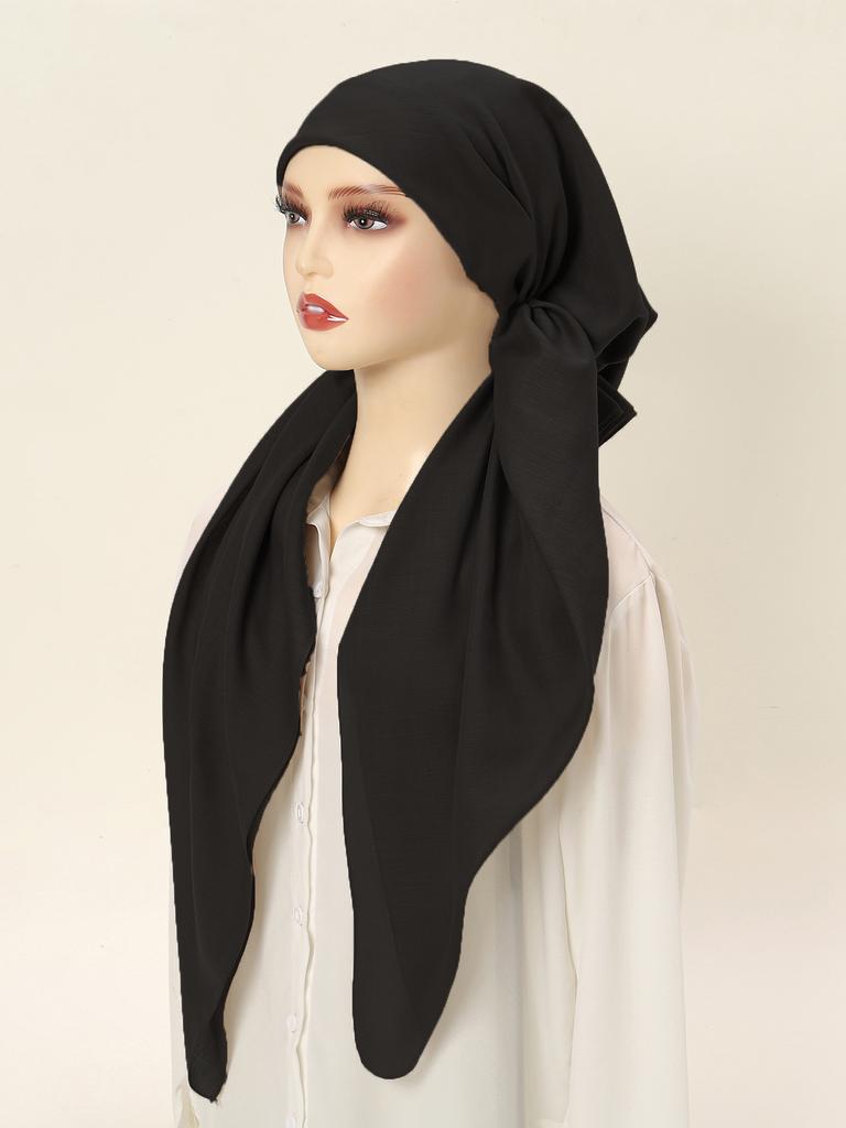 Premium Diamant Baumwolle Elastisches Stirnband Kappe Für Frau Muslimischer Hijab Hut Damenmode Sofortiger Schal Islamischer Turban 75*25cm