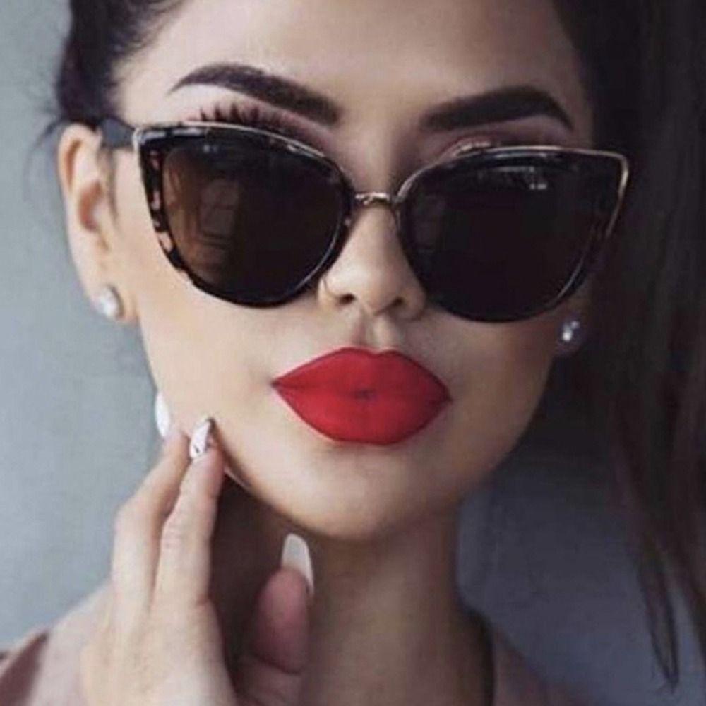 Retro Vintage Cat Eye Sunglasses UV400 Coated Sun Glasses Gradient Lens Trendy Mirror Shades for Women & Men