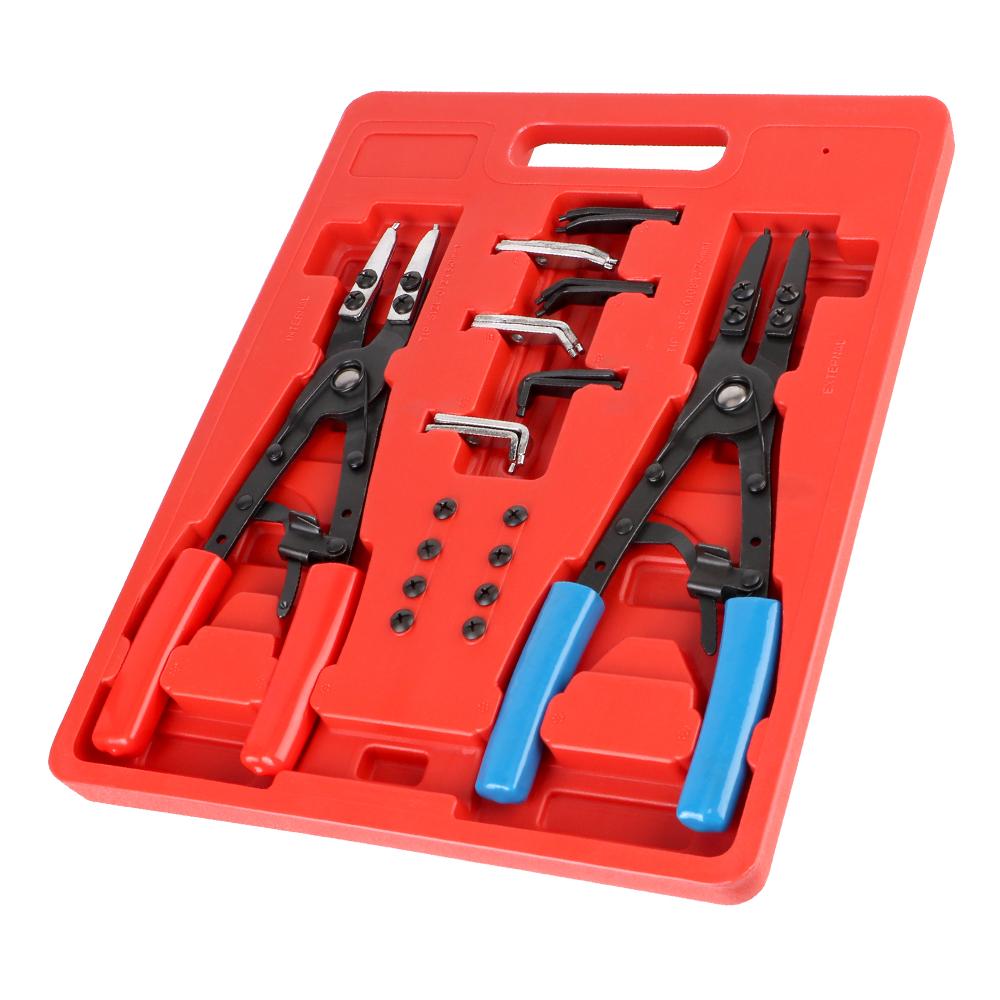 

Внутренние и внешние плоскогубцы для стопорных колец, прочные автомобильные детали, набор металлических плоскогубцев для стопорных колец, 2 шт./набор, 10 дюймов, инструмент для ремонта автомобиля 2001700, универсальный 2001700