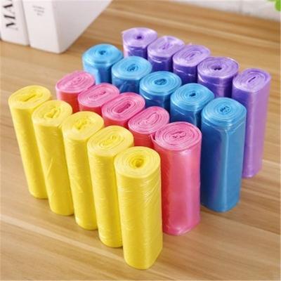 5Rolls 100pcs Household Disposable Trash Pouch Thicken Trash Bags Colorful Kitchen Bathroom Storage Garbage Bags Black Plastic Bag