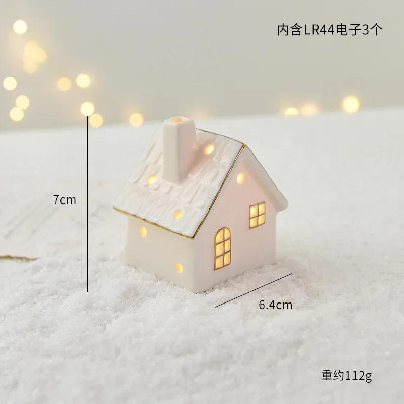 Nordic Ceramic Luminous Train Mini Igloo Luminous Small Ornaments Home Christmas Ornaments New Year Gifts