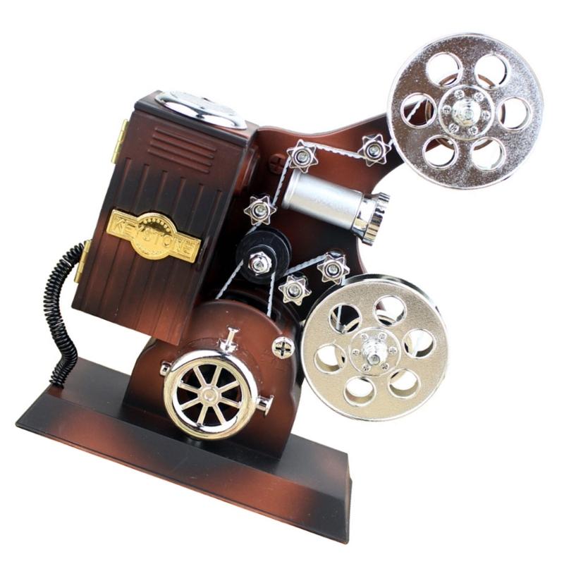 Movie Projector Music Box,Mechanism Wind Up Musical Box Movie Theater Theme Party Decorations Wedding Birthday Gift