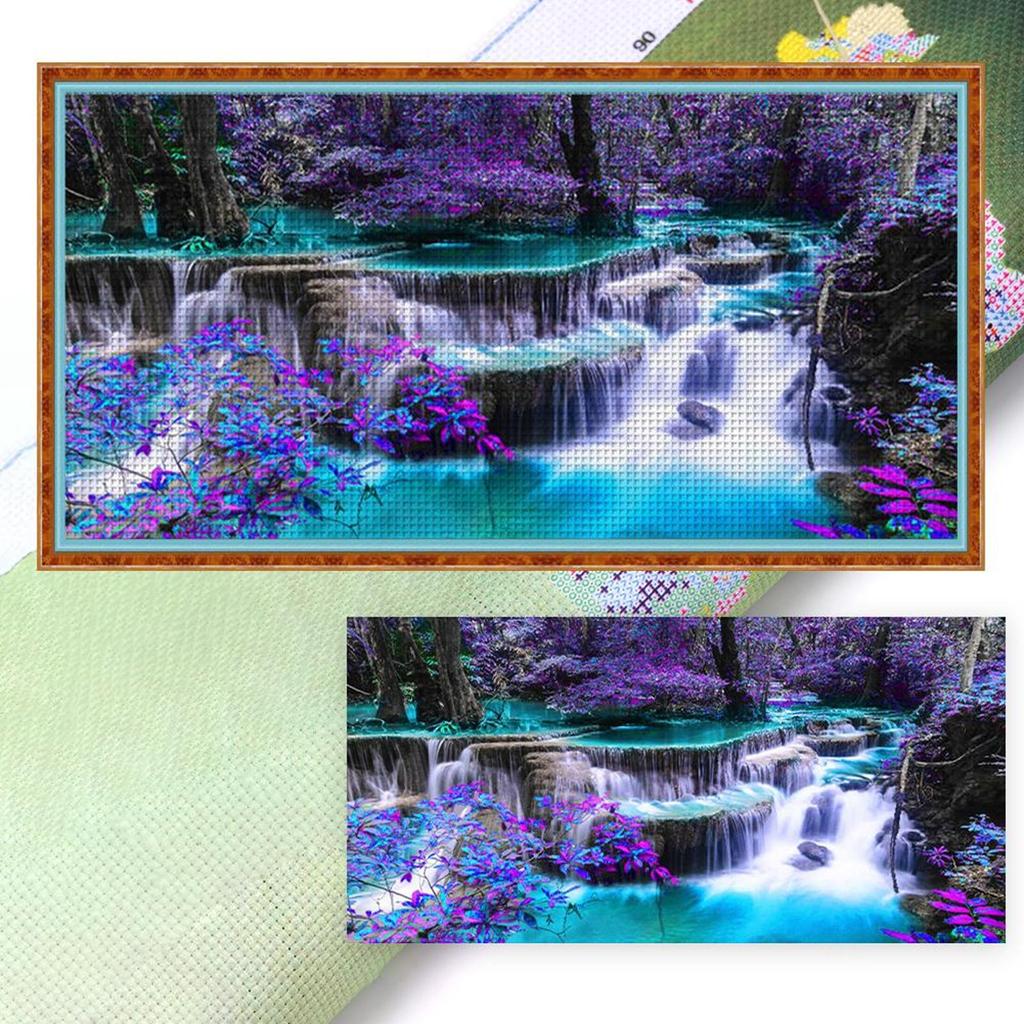 Landschaft Stickerei-Sets DIY Baumwolle 11CT 3 Fäden Gedruckt Mosaik Baumwolle Stickerei Handarbeiten Sets