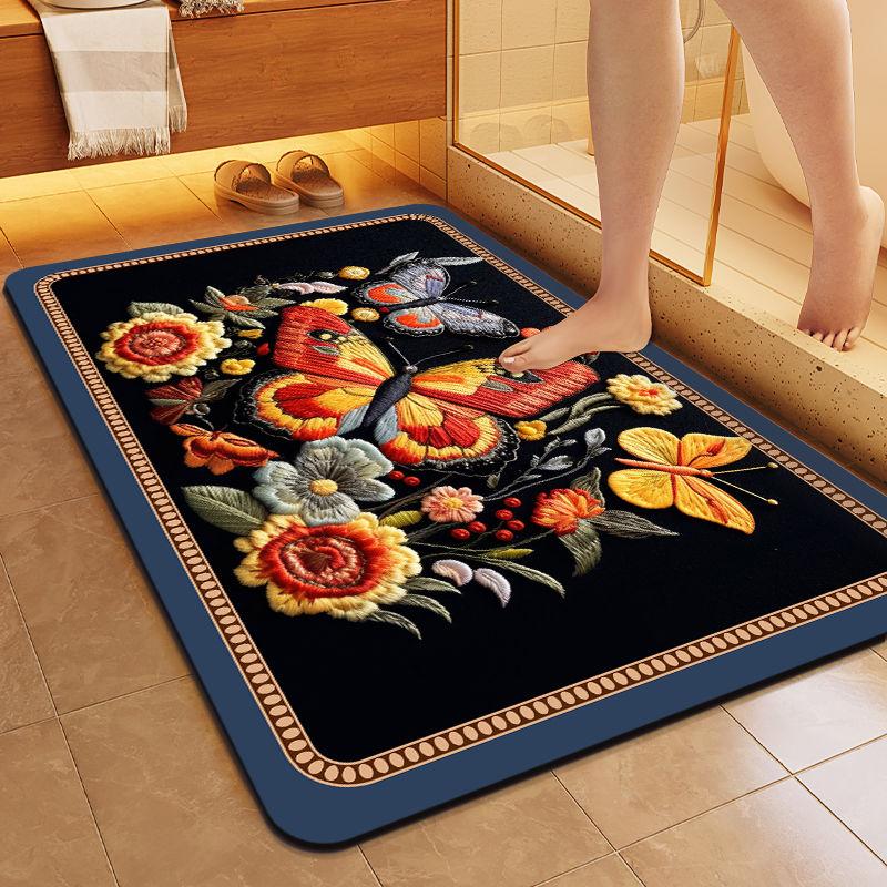 Entrance Mat Bathroom Entrance Door Mat Non Slip Absorbent Wear-resistant Floor Mat Kitchen Mat
