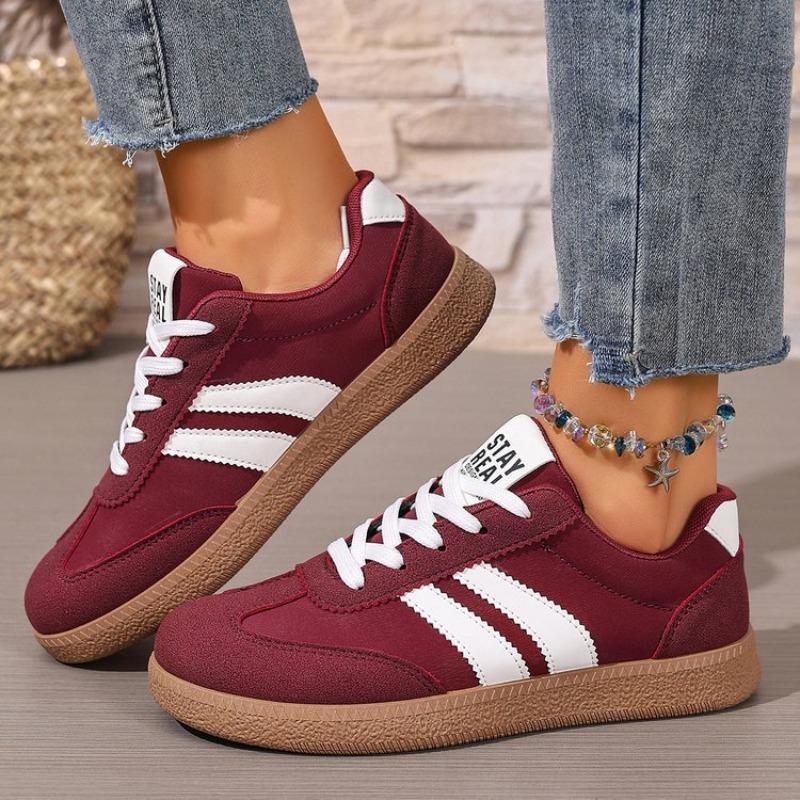 Flat bottom German training shoes women's spring and autumn large size sports board shoes fashion casual white shoes women