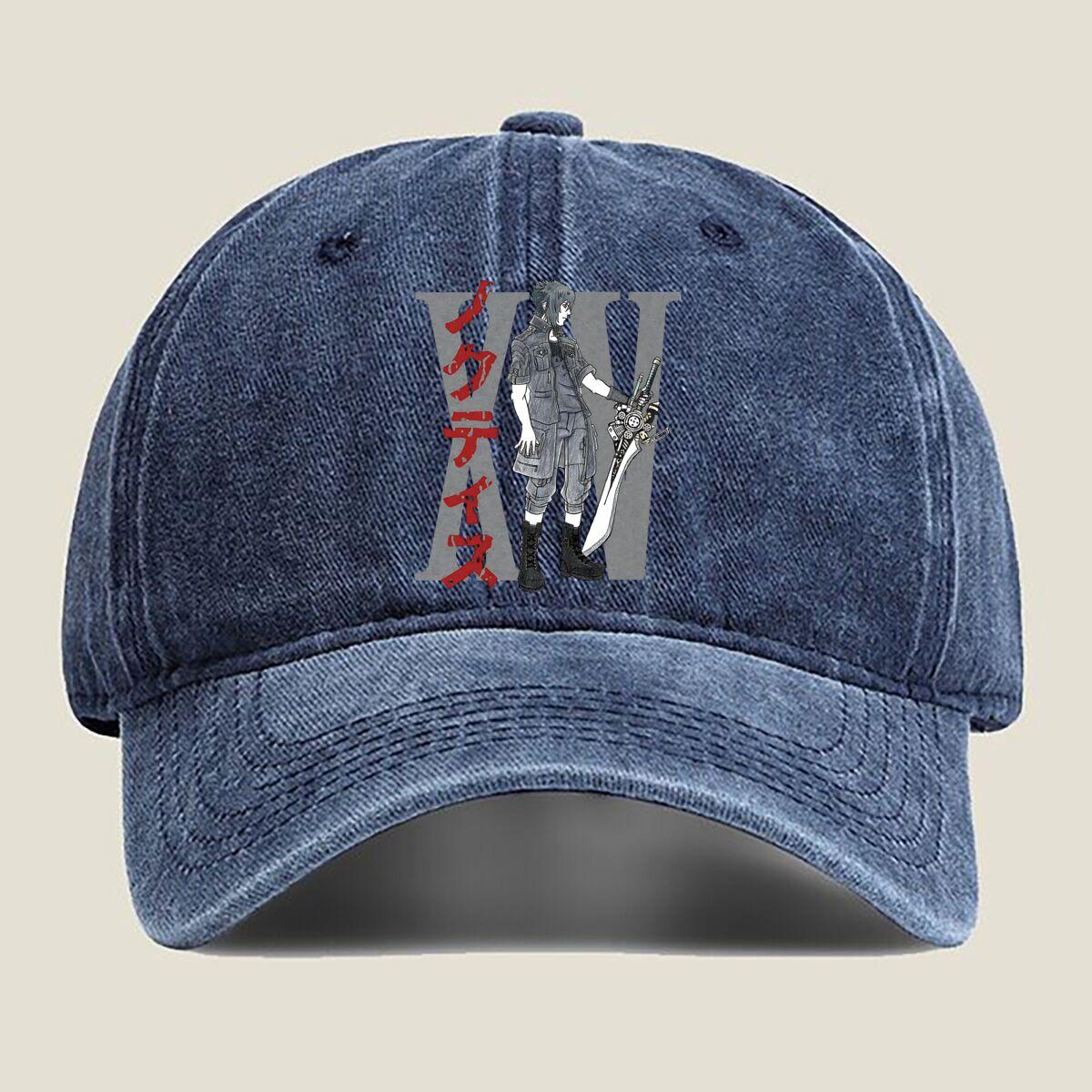

Anime Character with Roman Numeral Fashion Washed Baseball Cap Hat Outdoor Activities One Size темно-синий