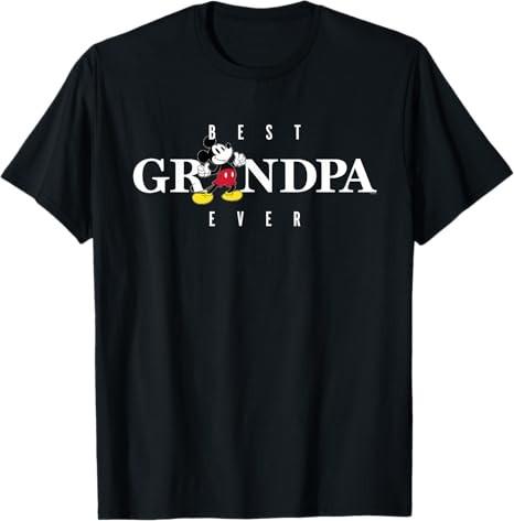 Mouse Best Grandpa Black TShirt S