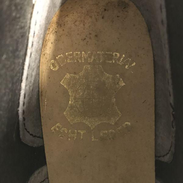 Vintage German robusta echt leder Pebbled Leather Officer Boots Size 41 25.5-26.0cm Black Military Police Shoes(USED)