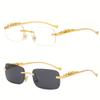 2/3pcs Decorative Metal Frameless Colored Fashionable Glasses for Men and Women