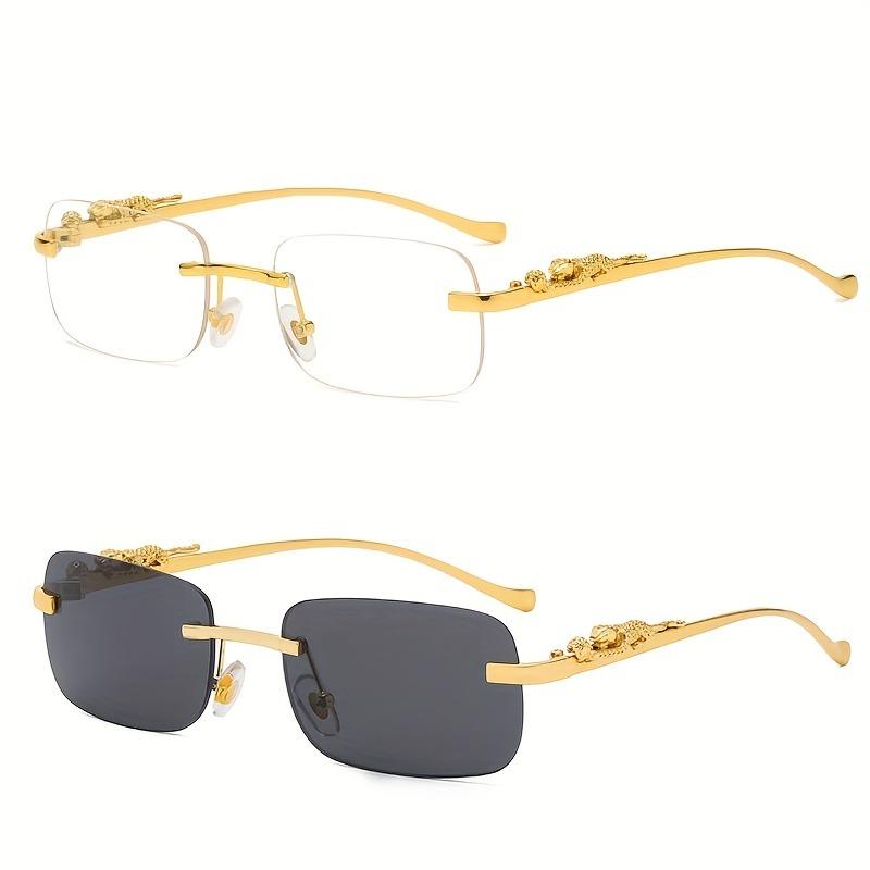 2/3pcs Decorative Metal Frameless Colored Fashionable Glasses for Men and Women