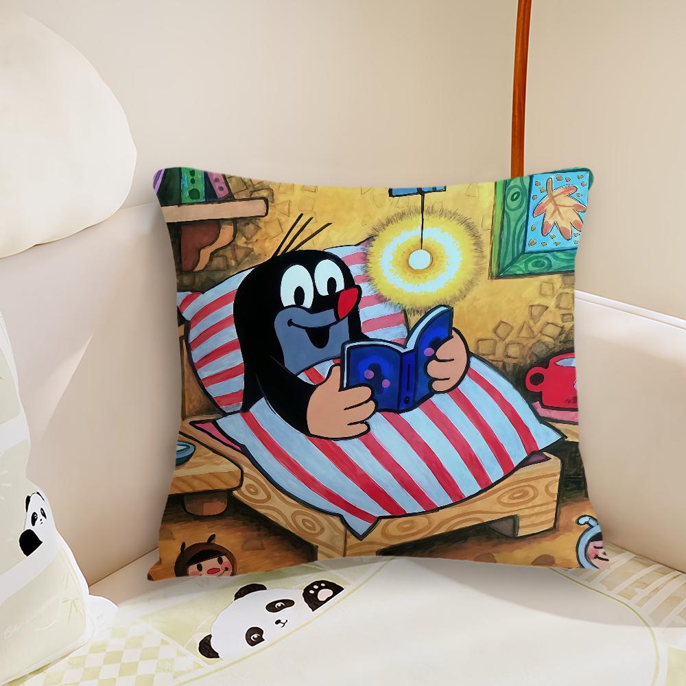 cushion cover Cute Plush Fabric Soft Double Sided Mole Print Sofa The Little Cushion Cover Throw art Pillow Covers