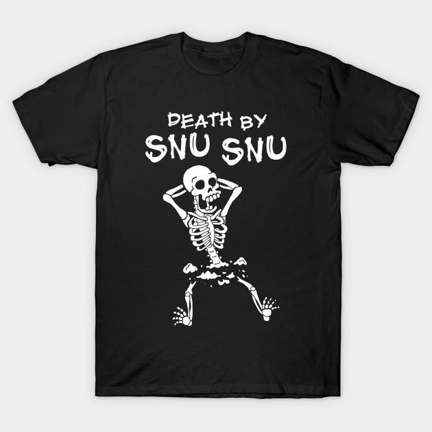 Мужская черная футболка с принтом Death By Snu Snu Печать на трансферной бумаге без вырезания Хлопковая футболка 4XL чёрный