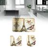Butterfly Tower Bath Mat Set Polyester Non Slip Absorbent Rug For Bathroom Decor