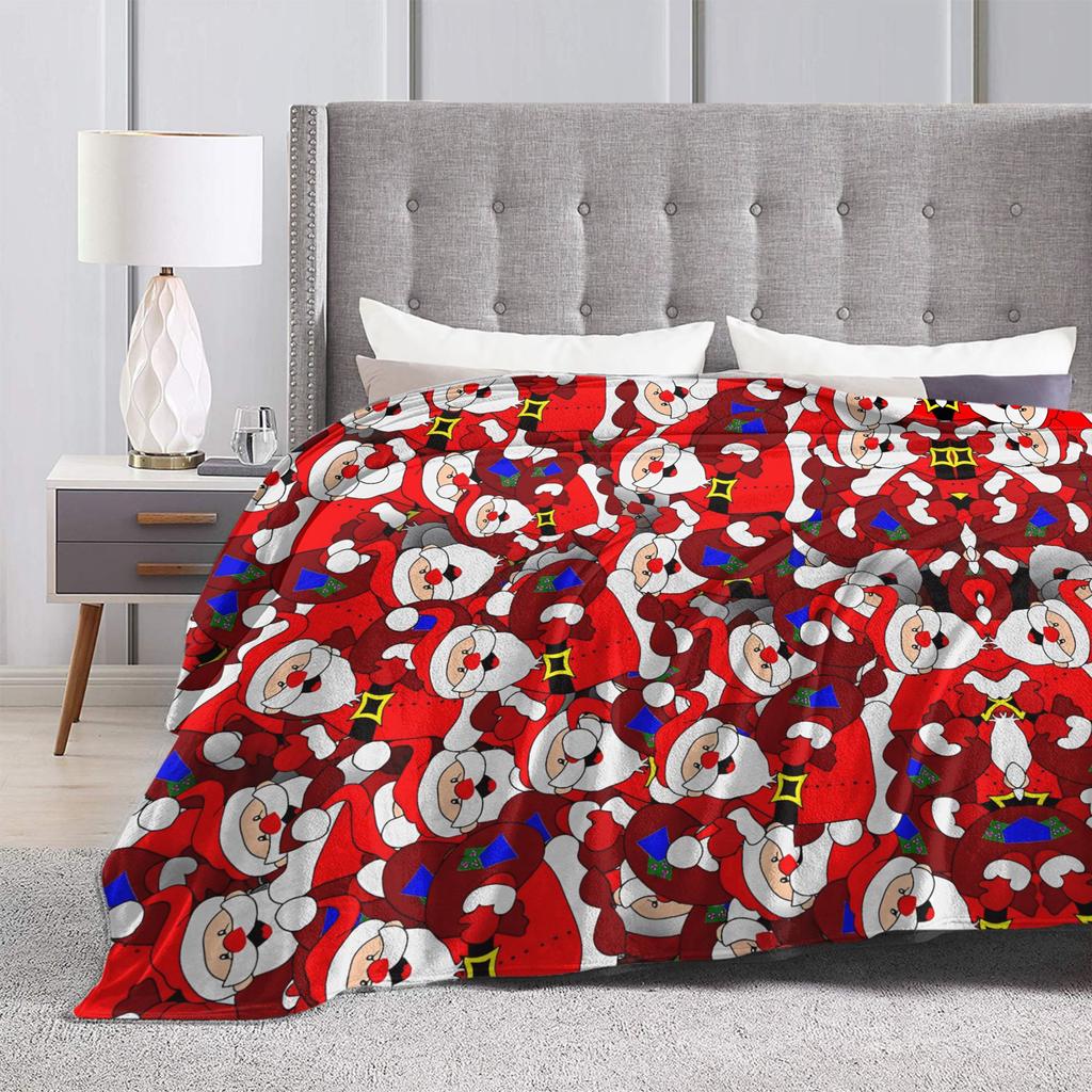 Merry Christmas Festive (1) Flannel Blanket Super Warm Throw Blanket for Bedroom Travel Comfortable Bedspread Sofa Bed Cover