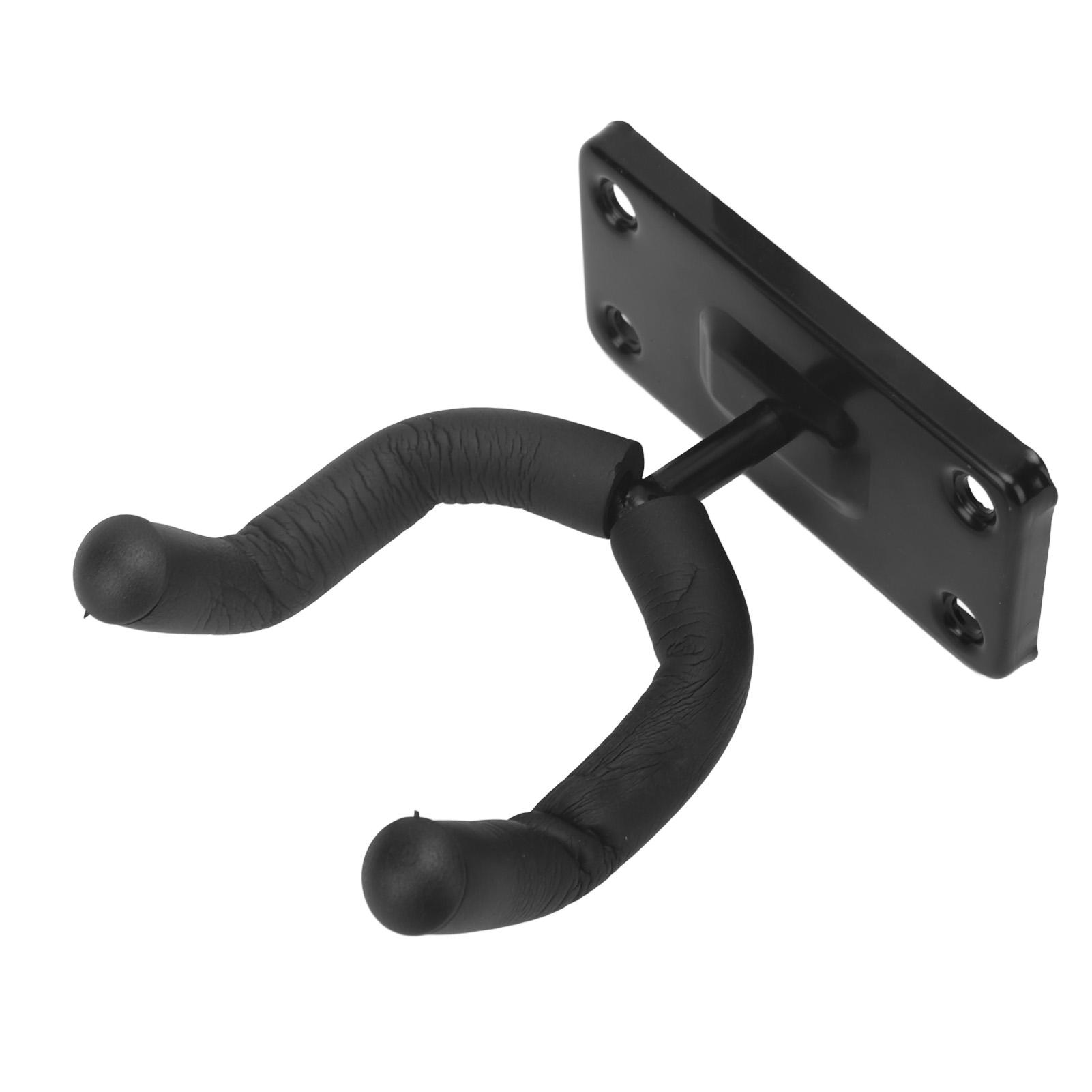 Guitar Wall Hook Black Color Steel Guitar Wall Mount Hanger for Home and Instrument Shops