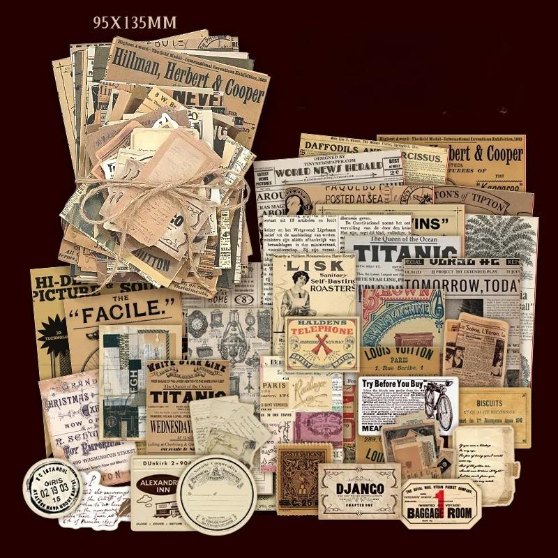 Creative Scrapbook Vintage Materials Paper Combo Kit DIY Junk Journal Collage Photo Album Retro Art