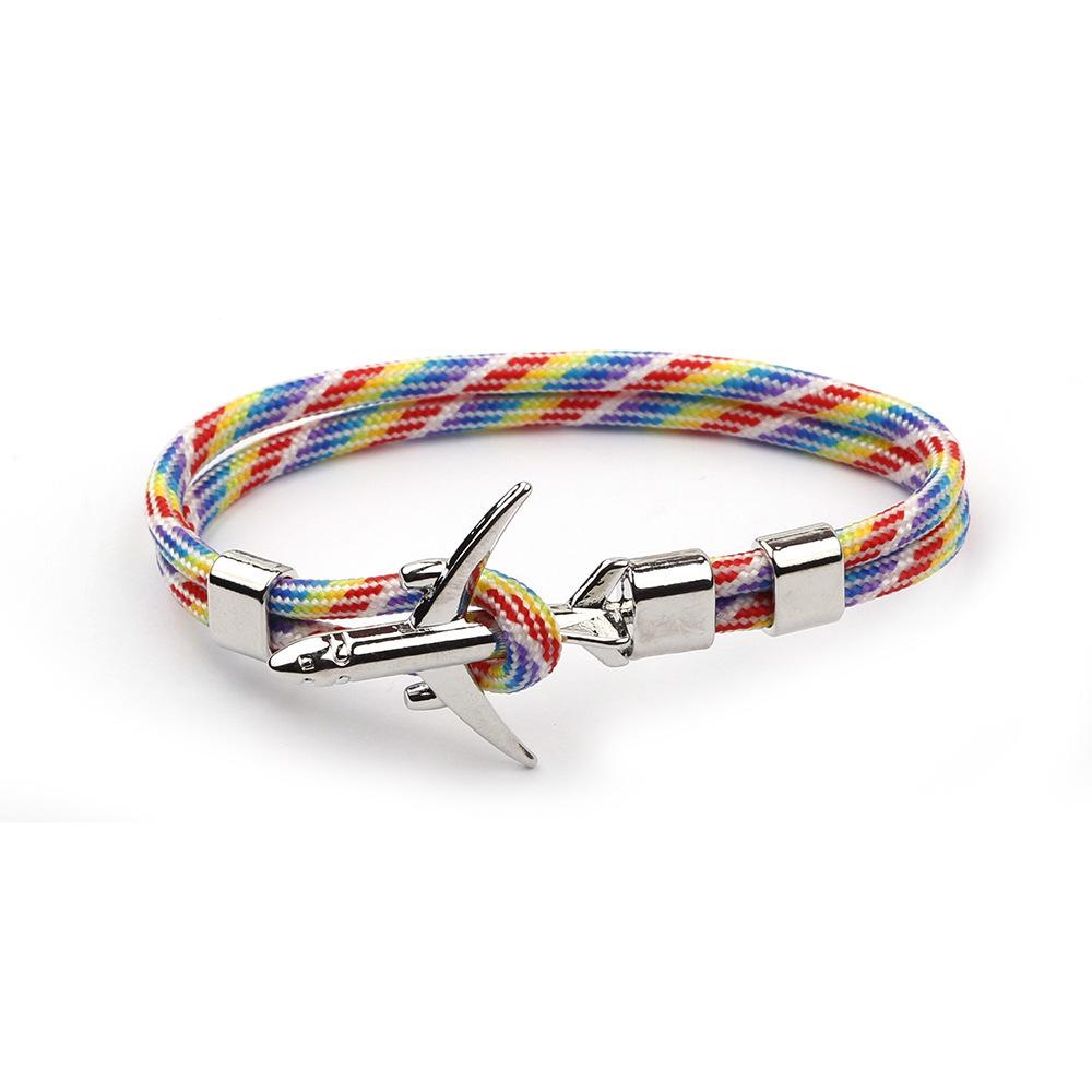 European & American Trend Anchor Men's Airplane Bracelet with Polyester Rope
