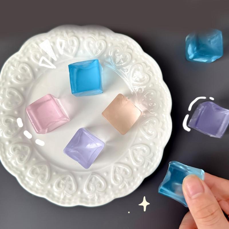 20 Stück Unzerbrechliches Entlüftungsspielzeug Wiederprallendes Süße Maltose Eiswürfel zum Quetschen Süßer Tofu Fotografie