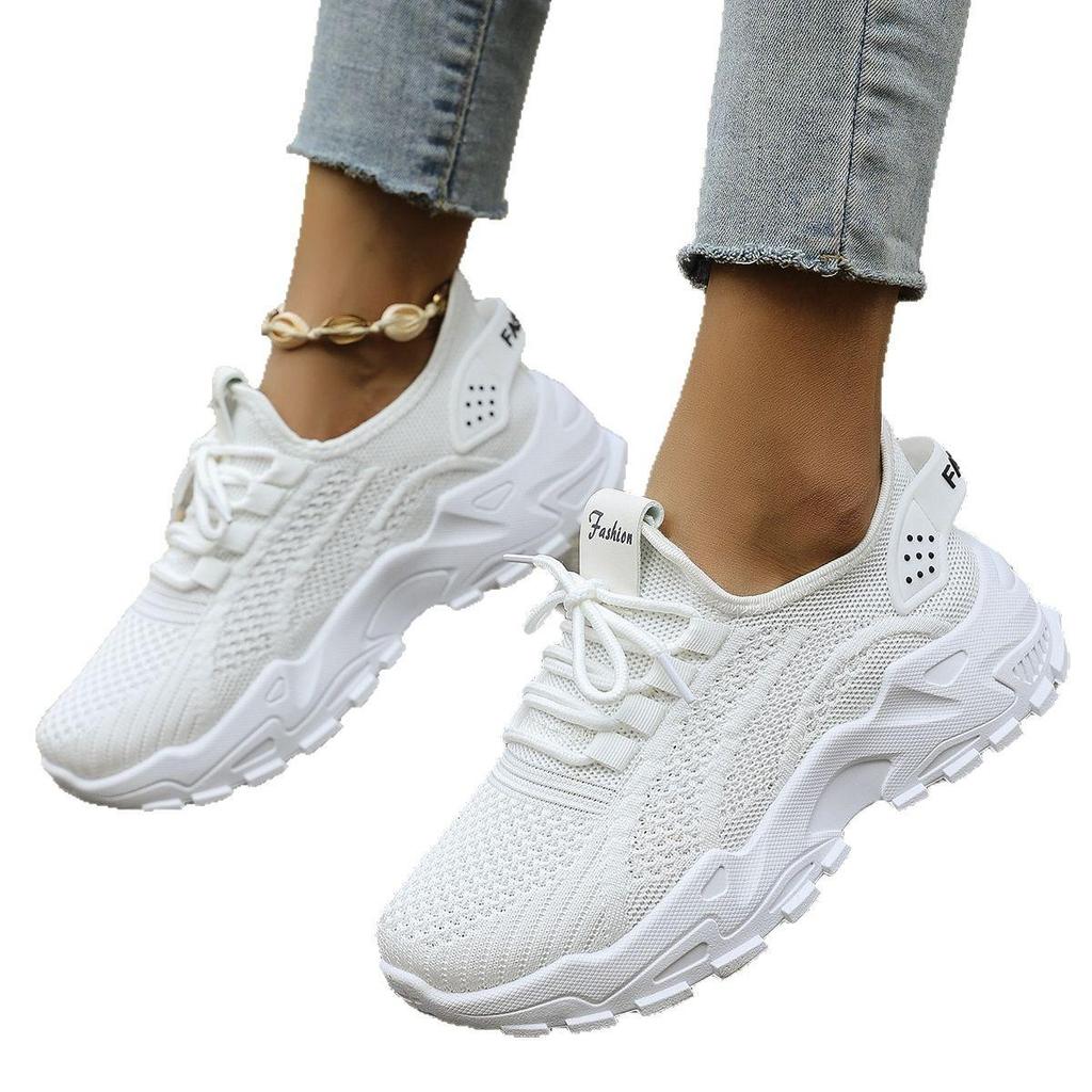 Scarpe da Ginnastica Tessute Volanti da Donna Taglie Forti, Suola Morbida Antiscivolo, Scarpe da Corsa Casual, Scarpe Sportive Leggere Traspiranti Comode per Donne