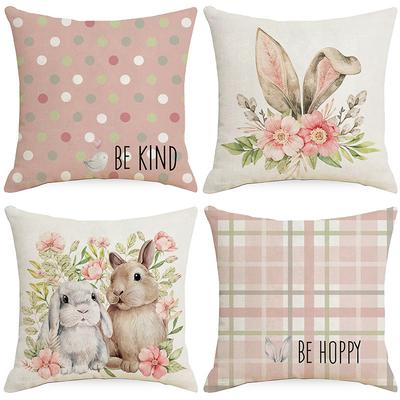 Pink Easter Linen Pillowcase Home Sofa Car Pillow Cushion Cover
