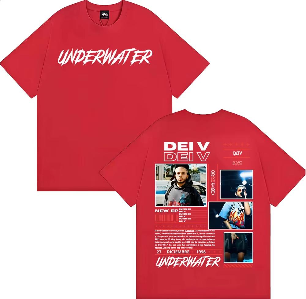 

Dei V Quien Es Dei V Underwater Album Merch T Shirts for Men Fashion Hip Hop Street T Shirt Man Casual pure Cotton Tshirt 4XL
