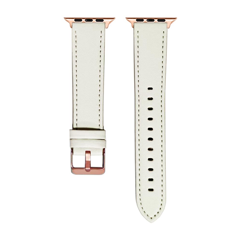 Řemínek na hodinky pro Apple Watch Series 10 Ultra 9 8 7 SE 6 5 4 3 2 1 46 mm 49 mm 45 mm 44 mm 42 mm růžovo-zlatá spona z pravé hovězí kůže