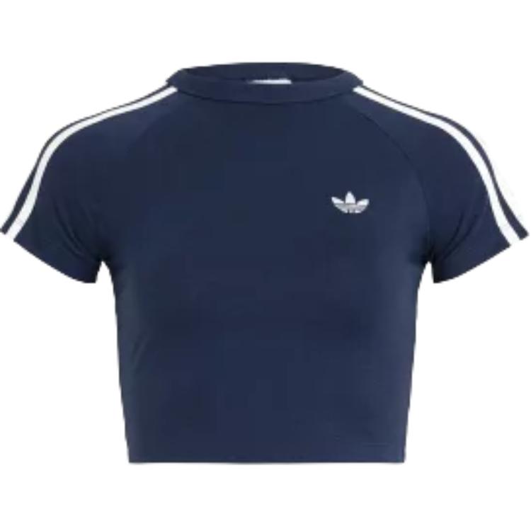Adidas Originals Striped Round Neck Short Sleeve T-Shirt Women tops KG3698 S