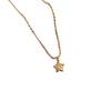 Retro Eight-Pointed Star & Moon Necklace with Diamond Accents - Fashionable Titanium Steel Electroplated Design