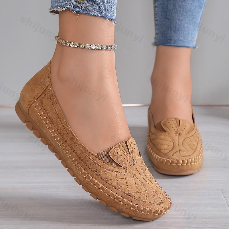 Women Loafers Large Size New Fashion Breathable Slip On Flats Retro Sewing Comfortable Soft Casual Shoes Zapatos De Mujer