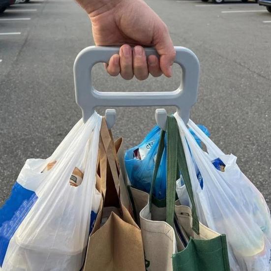 1/2/3ks Nosič tašek na potraviny Rukojeť Ergonomická Lehká Víceúčelová Univerzální Držák na nákupní tašky a odpadkové tašky Plastová Rukojeť Nástroj na přenášení