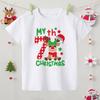 Christmas Printed 1-9 Christmas Child Clothes Cotton Boys Girls Short Sleeve T-shirt Kids Graphic Tee Xmas Holiday T Shirt Gifts