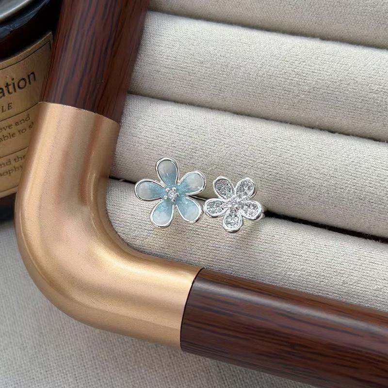 Inel Deschis Floare Zână Super Schimbare Graduală Email Stil Dulce Design Nișă Feminină Modă Vânt Rece Inel Index Pliabil