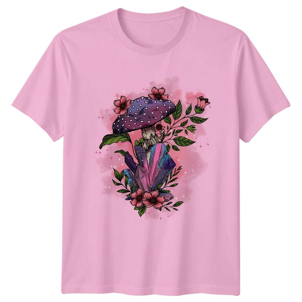 Enchanted Mushroom Crystal Bloom TShirt Crystal Botanical Nature Fantasy