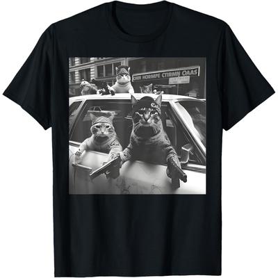 Cat Gang Funny Gangster Cats Street T-Shirt(1)