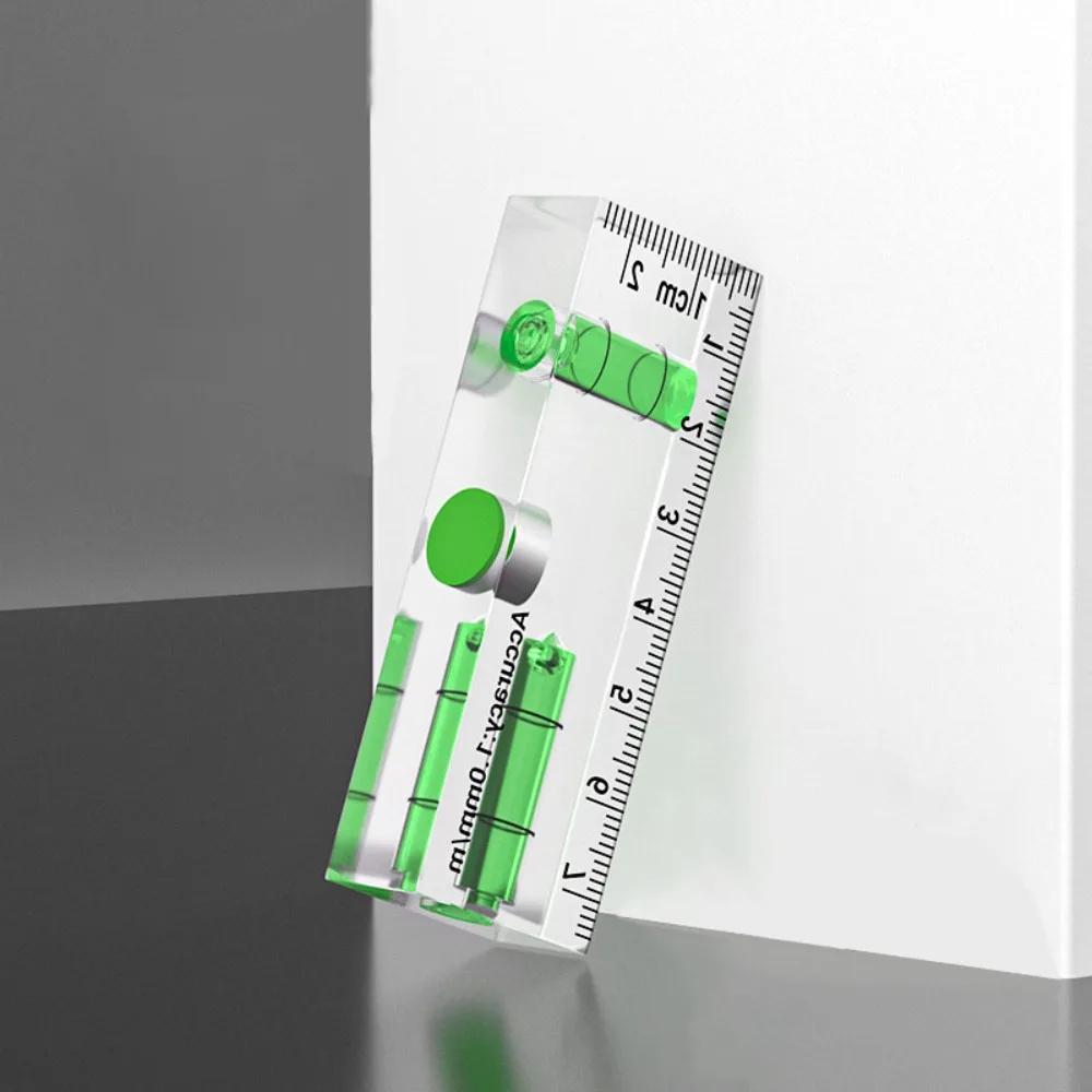 Mini High-precision Level Ruler with Bubble Magnetic Spirit Level Transparent Thickening Measure Tools Household