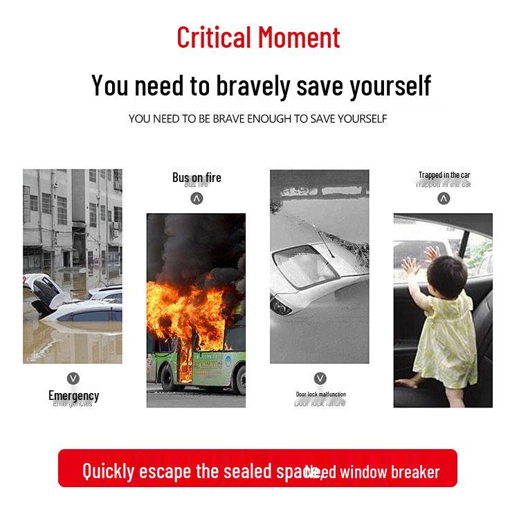 3-in-1 Car Safety Hammer: Mini Window Breaker, Emergency Escape Tool, Life-Saving Multi-Functional Device