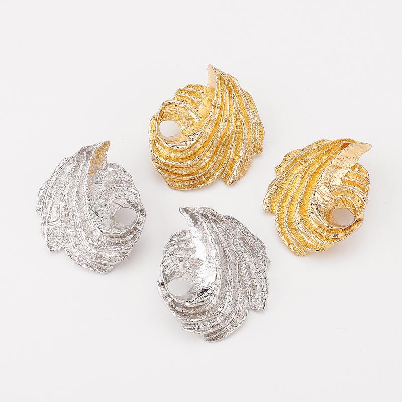 Vintage copper Color Spiral Shaped Irregular Geometric Stud Earrings for Women Creative Metal Wrapped Earring Zircon Gift 2025