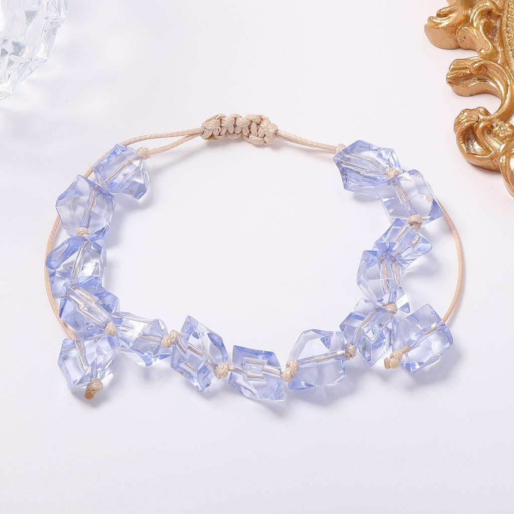 Fashion Versatile Irregular Cut Crystal Transparent Textured Bracelet Summer Holiday Atmosphere Women's Jewelry