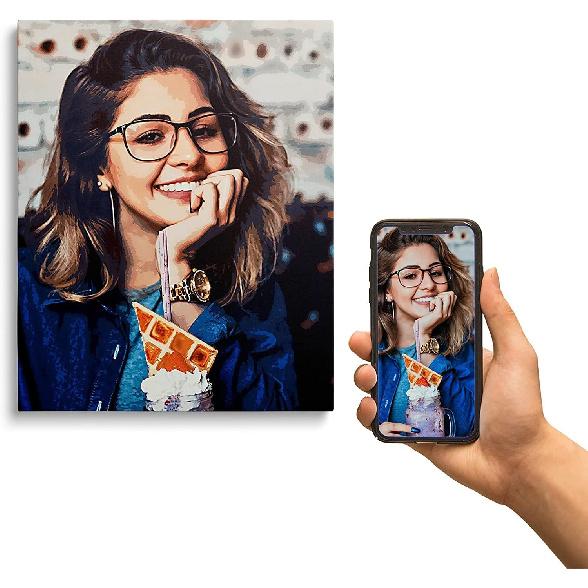 Wall-Art Supplies Custom Canvas Print, 8x8 in Photo On Canvas, American Flag Theme, Rectangular, Oil Paint, Ready to Hang, Ideal for Home Decor