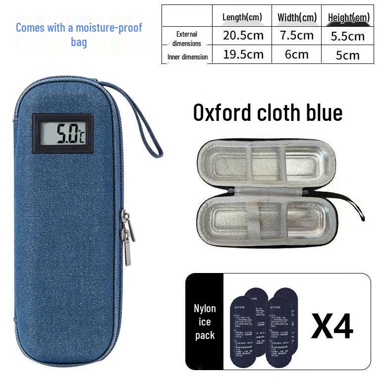Portable Insulin Cooler Bag with Ice Packs and Cold Compress