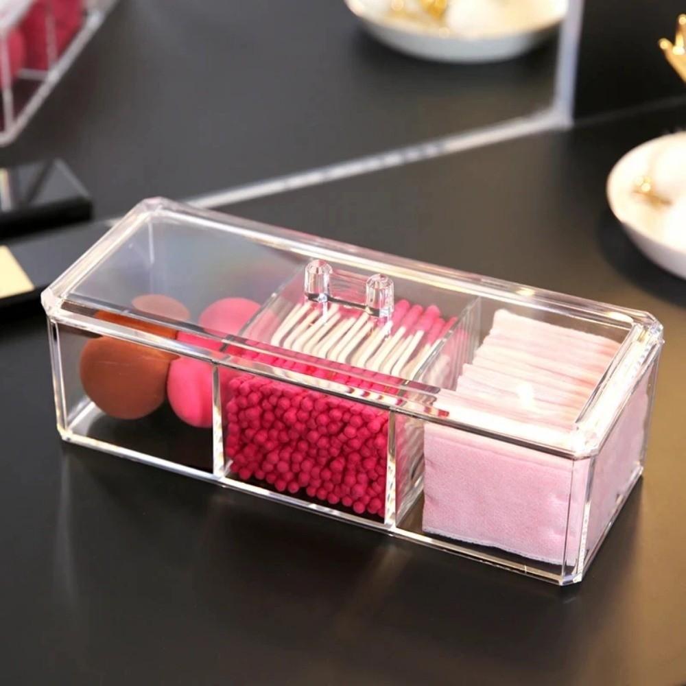 Transparent Cosmetic Storage Box Multi Grid Multi-Functional Makeup Brush Organizer Dust-Proof Clear Makeup Organizer